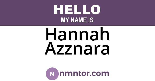 Hannah Azznara