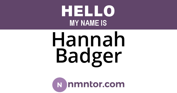 Hannah Badger