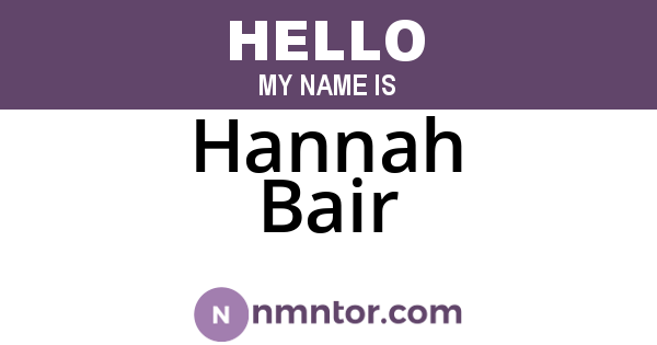 Hannah Bair