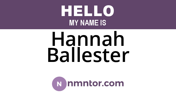 Hannah Ballester