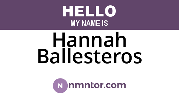 Hannah Ballesteros