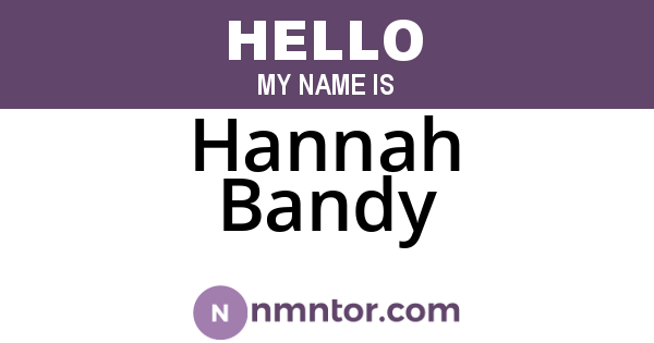 Hannah Bandy