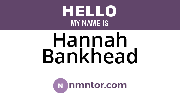Hannah Bankhead