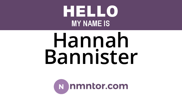 Hannah Bannister