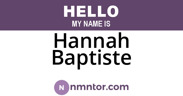 Hannah Baptiste