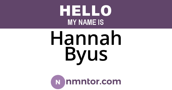 Hannah Byus