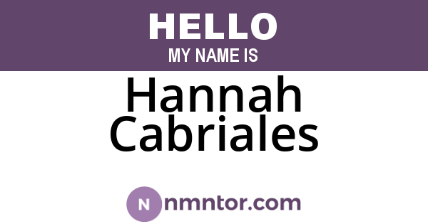 Hannah Cabriales