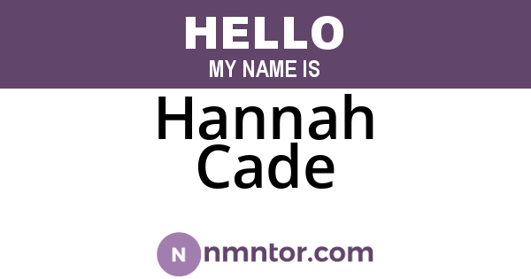 Hannah Cade