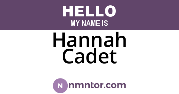 Hannah Cadet