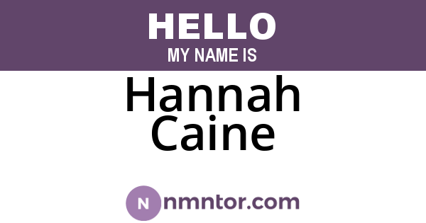 Hannah Caine