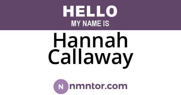Hannah Callaway