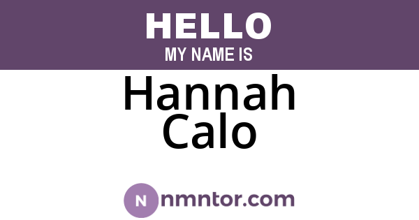 Hannah Calo