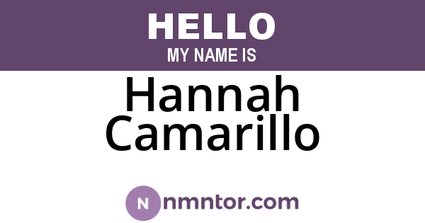 Hannah Camarillo
