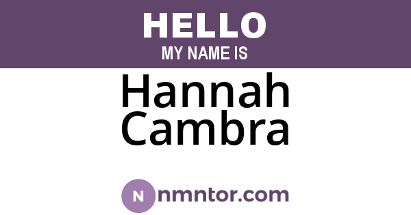 Hannah Cambra