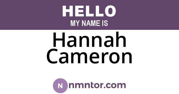 Hannah Cameron