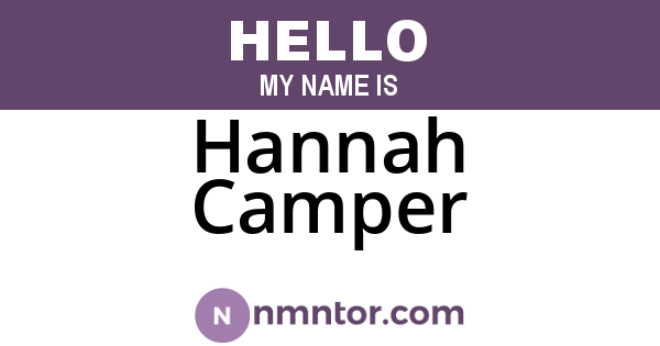 Hannah Camper