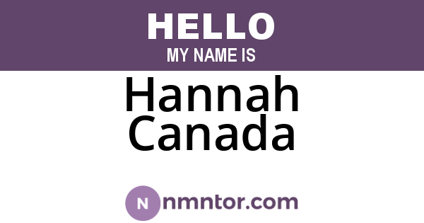 Hannah Canada