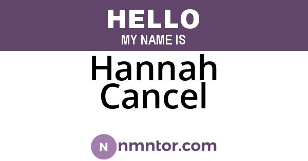 Hannah Cancel