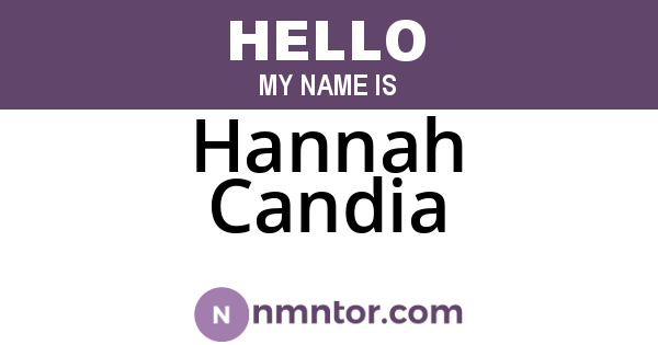 Hannah Candia