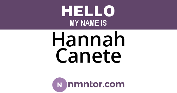 Hannah Canete