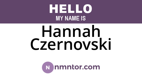 Hannah Czernovski