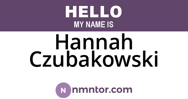 Hannah Czubakowski