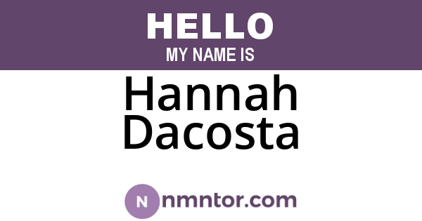 Hannah Dacosta