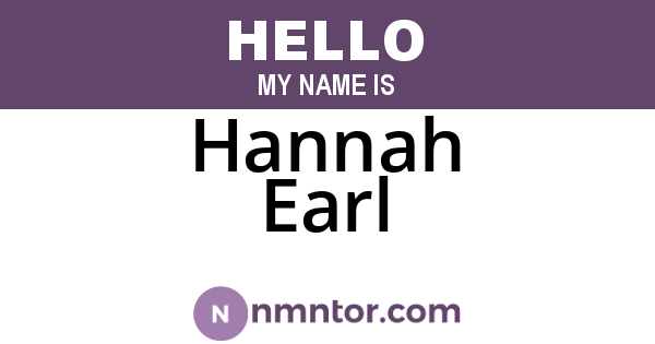 Hannah Earl