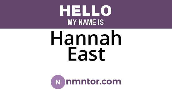 Hannah East