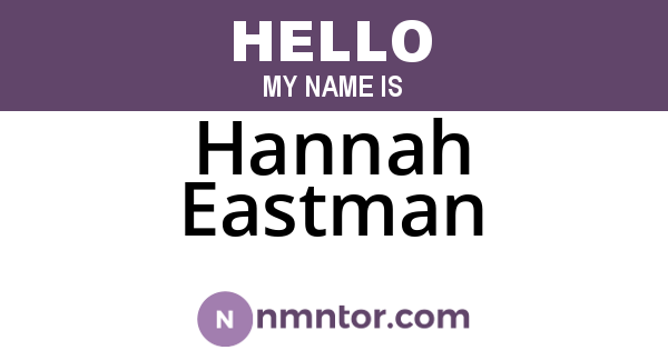 Hannah Eastman