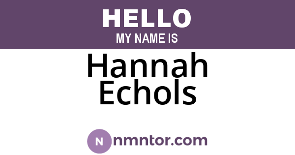 Hannah Echols