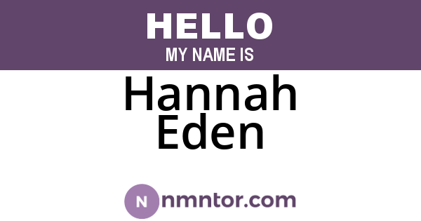 Hannah Eden