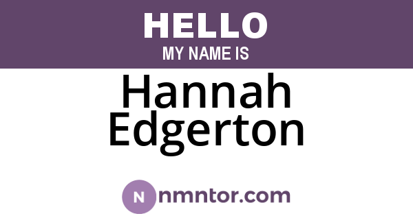 Hannah Edgerton