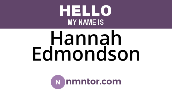Hannah Edmondson