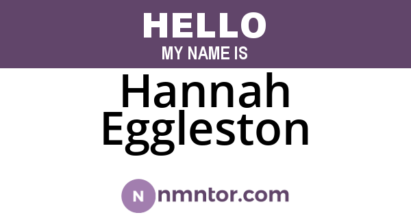 Hannah Eggleston