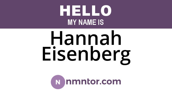 Hannah Eisenberg