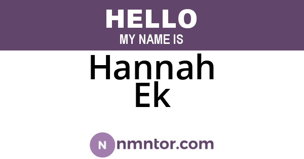 Hannah Ek