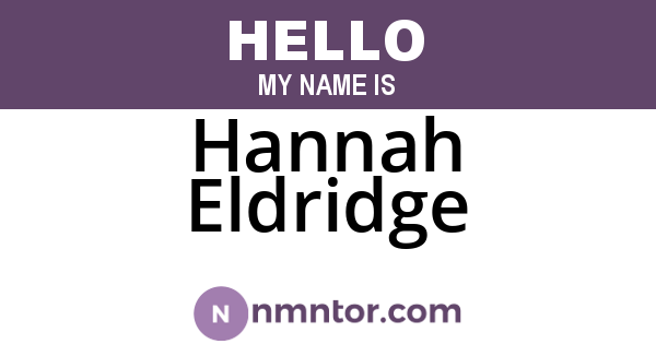 Hannah Eldridge