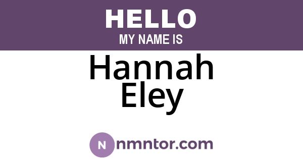 Hannah Eley