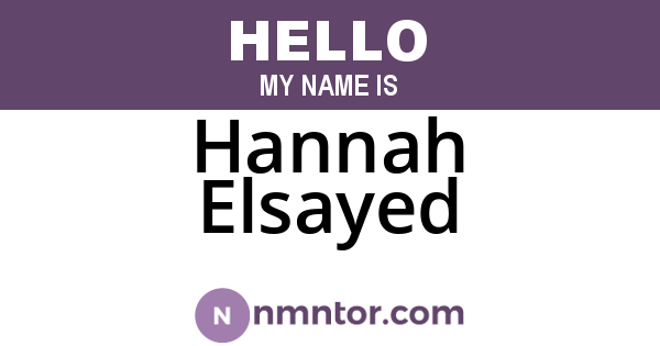 Hannah Elsayed