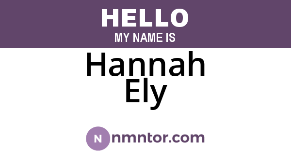 Hannah Ely