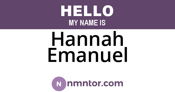 Hannah Emanuel