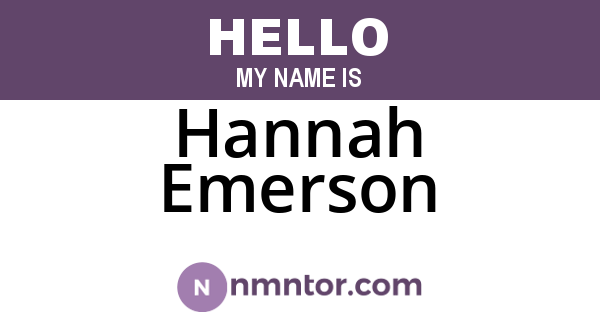 Hannah Emerson