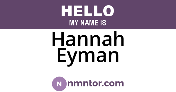 Hannah Eyman