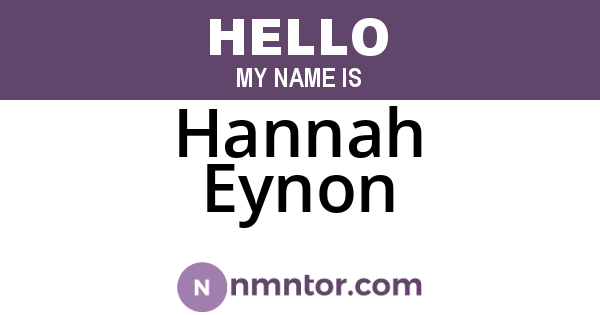 Hannah Eynon