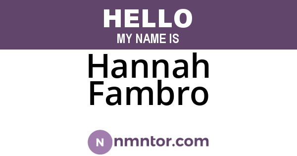 Hannah Fambro
