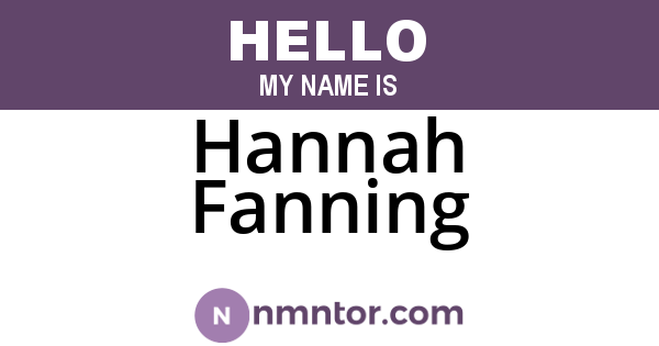Hannah Fanning
