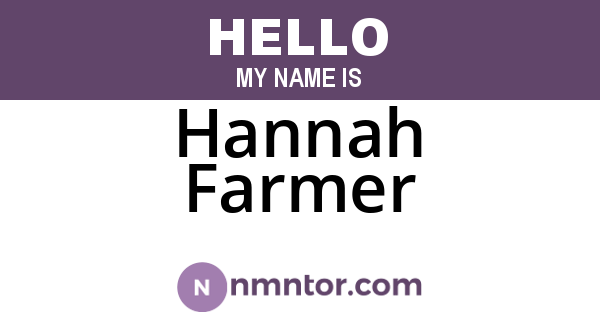 Hannah Farmer