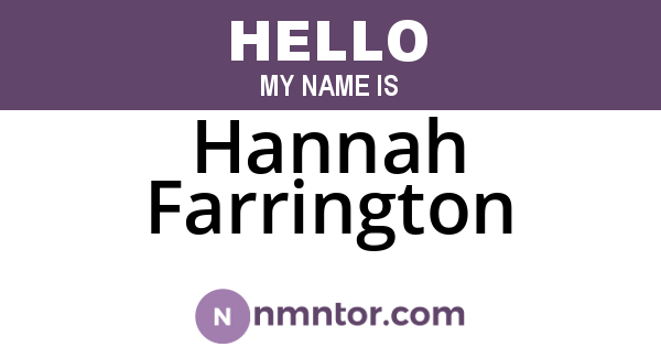 Hannah Farrington