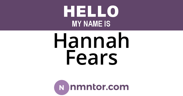 Hannah Fears